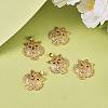 5Pcs Brass Micro Pave Clear & Green Cubic Zirconia Pendants ZIRC-SZ0003-17-2