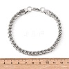 304 Stainless Steel Cuban Link
Chain Bracelets for Women Men BJEW-F527-07P-5
