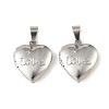 316 Stainless Steel Locket Pendants STAS-K321-22P-1