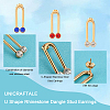 6Pcs 3 Color U Shape Rhinestone Dangle Stud Earrings for Girl Women STAS-UN0030-18-4