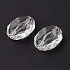 Faceted Hexagon Transparent Acrylic Beads TACR-R126-A01-1