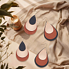 2 Pairs 2 Colors Bohemian PU Leather Teardrop Dangle Earrings EJEW-CL0001-04-7