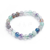 Natural Fluorite Stretch Bracelets BJEW-E373-8mm-10-5