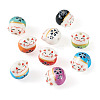 9Pcs Handmade Printed Porcelain Beads PORC-TADJ0001-01C-2