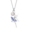 Micro Pave Cubic Zirconia Ballet Girl Pendant Necklaces ZL0676-1