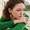 80Pcs 8 Colors Glass Pearl Round Connector Charms PALLOY-TA00263-9