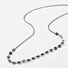 Brass Cable & Flat Sequin Chains Necklaces for Women NJEW-D302-40B-3