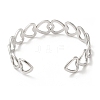 Non-Tarnish 304 Stainless Steel Heart Open Cuff Bangle for Women BJEW-L682-001P-2