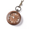 Ebony Wood Pocket Watch with Brass Curb Chain and Clips WACH-D017-A01-04AB-2