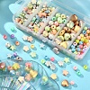 260Pcs 5 Style Spray Painted Opaque Acrylic Beads SACR-YW0001-32-6
