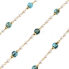Handmade Brass Glass Beaded Chains GL-CBA1C06-09G-1