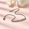 304 Stainless Steel Rhinestone Link Bracelets BJEW-P369-01P-2
