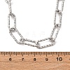 304 Stainless Steel Textured Paperclip Chain Necklaces for Women Men NJEW-A052-01P-5
