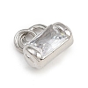 Brass Micro Pave Clear Cubic Zirconia Charms KK-A269-37P-2