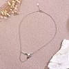 Pink Cubic Zirconia Heart & Word Love Pendant Necklace JN1076A-5
