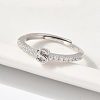 S925 Sterling Silver Adjustable Letter Rings for Women RJEW-M068-01P-S-5