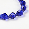 Faceted Drop Imitation Austrian Crystal Glass Bead Strands G-PH0010-13-10x8mm-2