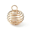 Carbon Steel Spiral Bead Cage Pendants IFIN-WH0027-47A-G-1