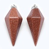 Synthetic Goldstone Pointed Pendants KK-E757-F-01P-1