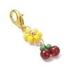 6Pcs 6 Colors Cherry Glass Seed & Natural Carnelian Beads Pendant Decorations HJEW-MZ00129-5