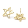 Brass Micro Pave Clear Cubic Zirconia Studs Earring for Women EJEW-S217-F07-2