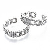 Brass Micro Pave Clear Cubic Zirconia Cuff Rings RJEW-S045-011P-NR-2