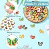 50Pcs 5 Colors Printed Alloy Connector Charms FIND-CJ0004-60-3