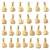 26Pcs Letter A~Z 304 Stainless Steel Heart Pendants with Crystal Rhinestone STAS-Z103-01G-M-1