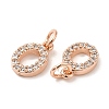 Brass Micro Pave Grade AAA Cubic Zirconia Charms ZIRC-P067-11RG-O-NR-3