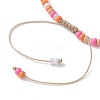 Natural Pearl & Glass Seed Braided Bead Bracelets BJEW-JB09532-5