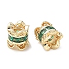 Brass Micro Pave Cubic Zirconia European Beads KK-A254-26G-02-1