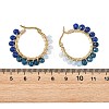 Dyed Natural Malaysia Jade Rondelle Bead & 201 Stainless Steel Hoop Earrings EJEW-JE07415-02-5