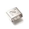 Letter Style 304 Stainless Steel Square Slide Charms STAS-L132-18Z-2