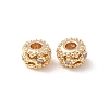 Brass Micro Pave Clear Cubic Zirconia Spacer Beads KK-F942-09G-1