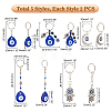 AHADERMAKER 10Pcs 5 Style Lampwork Keychain KEYC-GA0001-06-2