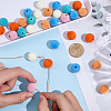 48Pcs 6 Styles Flocky Plastic Beads KY-SC0002-47A-3