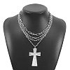 Alloy Multi Layered Necklaces for Women NJEW-U013-04P-1