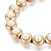 Stainless Steel & Plastic Pearl Tennis Bracelets for Women SA-CBACDF9-01G-3