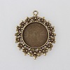 Vintage Tibetan Style Alloy Flower Pendant Cabochon Bezel Settings TIBEP-M018-65AB-NF-1