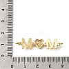 Mother's Day Brass Micro Pave Cubic Zirconia Mom Heart Connector Charms X-KK-Z155-03G-01-3