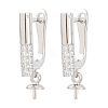 Brass Micro Pave Clear Cubic Zirconia Hoop Earring Findings KK-Z158-01P-1