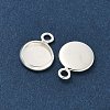 Flat Round Brass Pendant Cabochon Settings KK-K414-14A-S-2