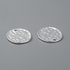 Alloy Blank Flat Round Hammered Pendants PALLOY-M031-07S-2