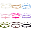 9Pcs 9 Colors Polyester Cord Braided Bead Bracelets BJEW-DC0001-20-1