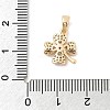 Brass Micro Pave Clear Cubic Zirconia Charms KK-B130-03G-01-3