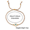 Adjustable 304 Stainless Steel Enamel Evil Eye Cotton Cord Braided Bead Bracelets WG2F678-01-2