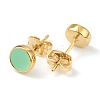 Golden Plated Brass Enamel Stud Earrings EJEW-L234-041B-3