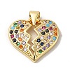 Rack Plating Brass Micro Pave Colorful Cubic Zirconia Pendants KK-K377-28G-1