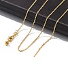 1mm Rack Plating Brass Cable Chain Adjustable Slider Necklaces for Women Men MAK-L044-04G-1