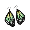 Bohemian Style Green Butterfly Wing Glass Bead Handmade Dangle Earrings LW2379-5